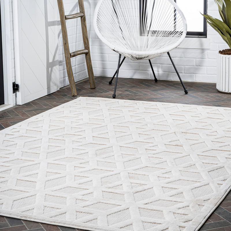 Talaia Neutral Geometric Indoor/outdoor Area Rug