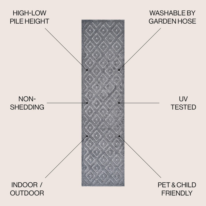 Portmany Neutral Diamond Trellis Indoor/outdoor Area Rug