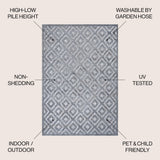 Portmany Neutral Diamond Trellis Indoor/outdoor Area Rug