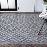 Portmany Neutral Diamond Trellis Indoor/outdoor Area Rug