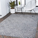 Portmany Neutral Diamond Trellis Indoor/outdoor Area Rug