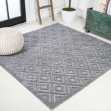 Portmany Neutral Diamond Trellis Indoor/outdoor Area Rug