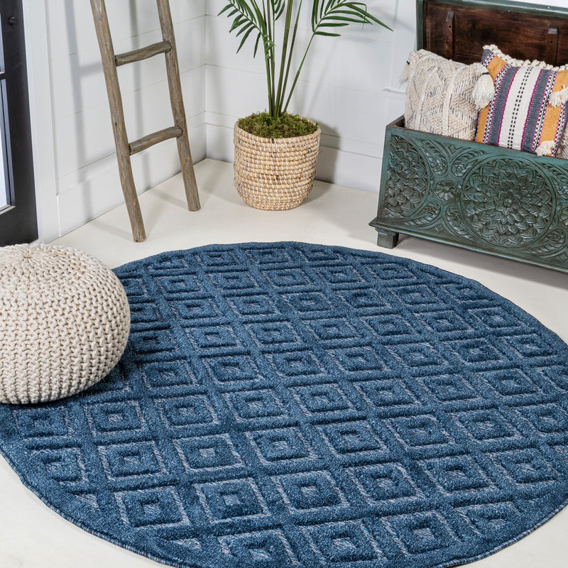 Portmany Neutral Diamond Trellis Indoor/outdoor Area Rug