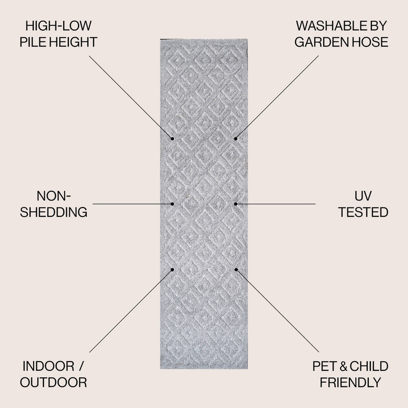 Portmany Neutral Diamond Trellis Indoor/outdoor Area Rug