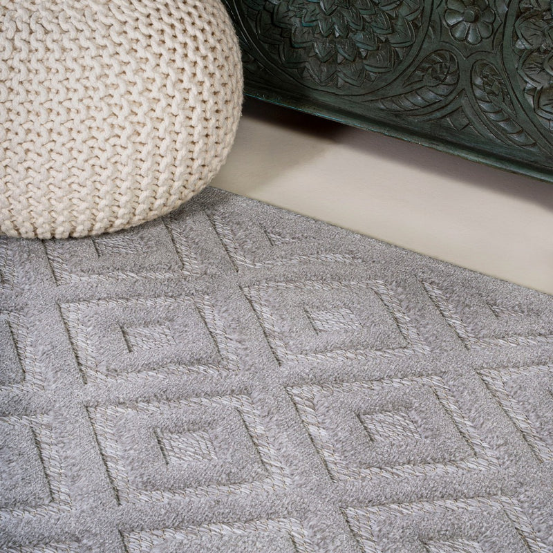 Portmany Neutral Diamond Trellis Indoor/outdoor Area Rug