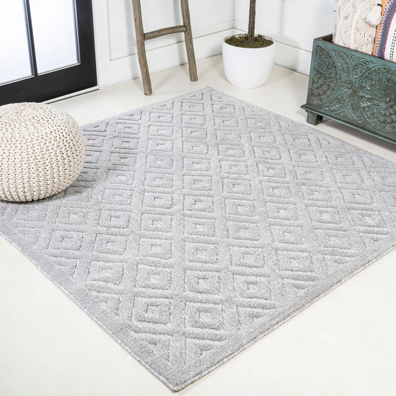 Portmany Neutral Diamond Trellis Indoor/outdoor Area Rug