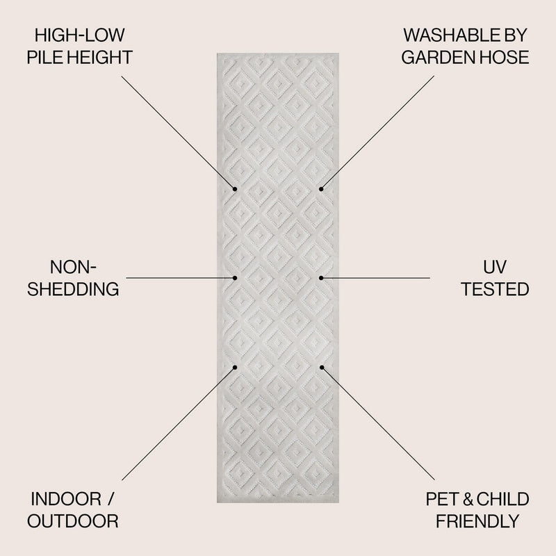 Portmany Neutral Diamond Trellis Indoor/outdoor Area Rug
