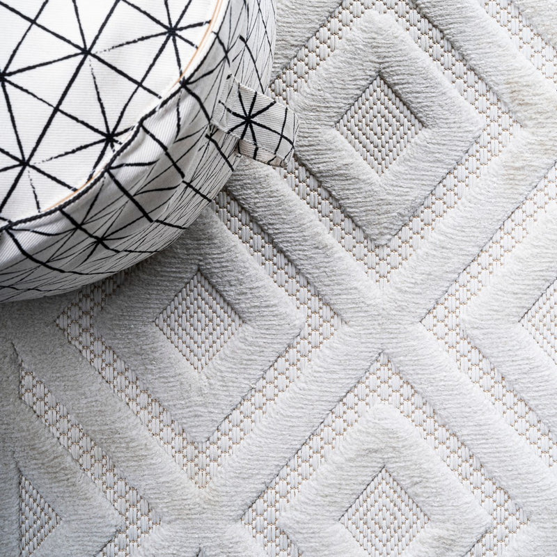 Portmany Neutral Diamond Trellis Indoor/outdoor Area Rug
