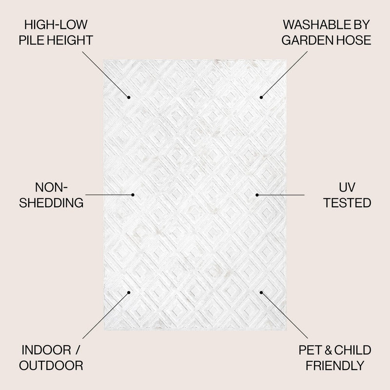 Portmany Neutral Diamond Trellis Indoor/outdoor Area Rug