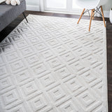 Portmany Neutral Diamond Trellis Indoor/outdoor Area Rug