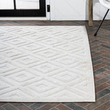 Portmany Neutral Diamond Trellis Indoor/outdoor Area Rug