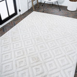 Portmany Neutral Diamond Trellis Indoor/outdoor Area Rug