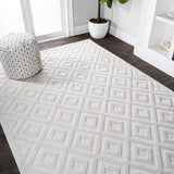 Portmany Neutral Diamond Trellis Indoor/outdoor Area Rug
