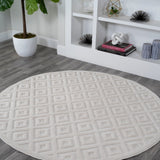 Portmany Neutral Diamond Trellis Indoor/outdoor Area Rug