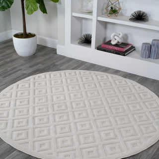 Portmany Neutral Diamond Trellis Indoor/outdoor Area Rug