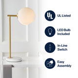 Charles 20.5" Metal/Marble LED Table Lamp