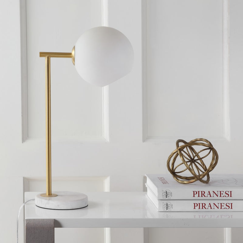 Charles 20.5" Metal/Marble LED Table Lamp - JONATHAN Y