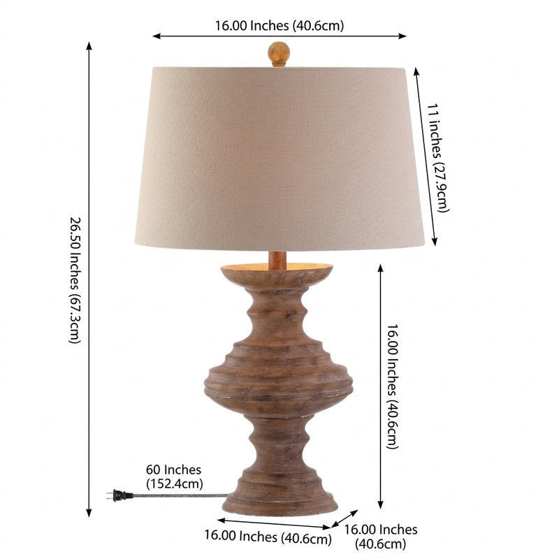 Scarlett 26.5" Resin LED Table Lamp Brown – DIM