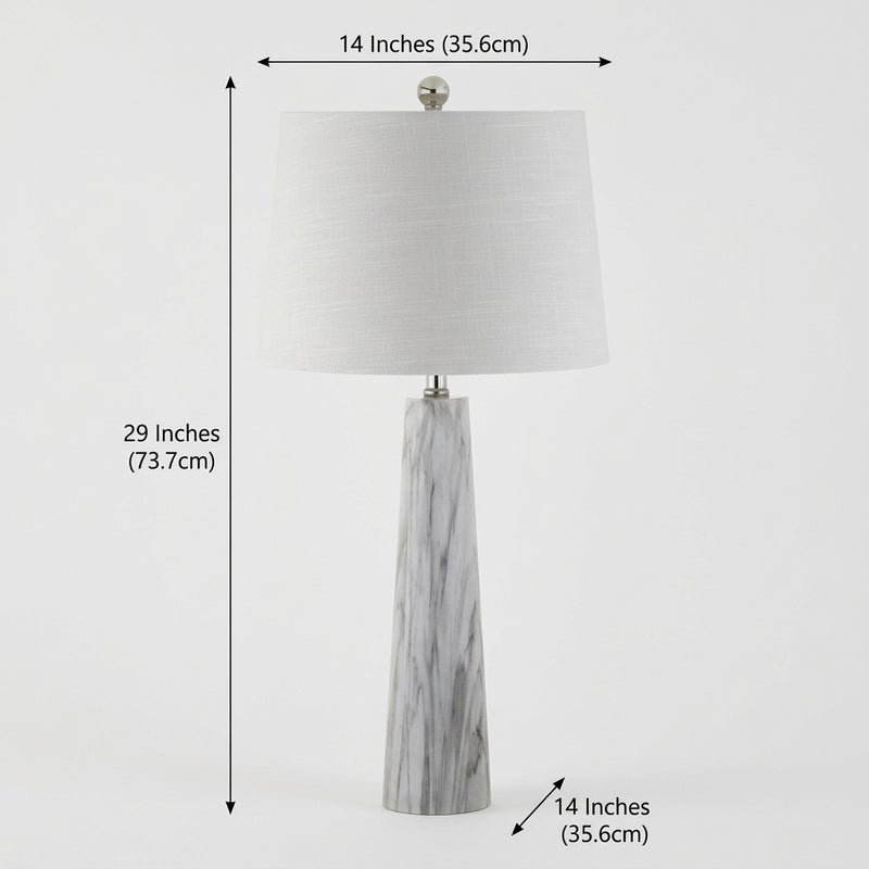 Bradley 29" Resin LED Table Lamp White/Black Faux Marble – DIM