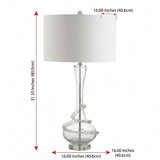 Belle 31.5" Glass LED Table Lamp Clear/Chrome – DIM