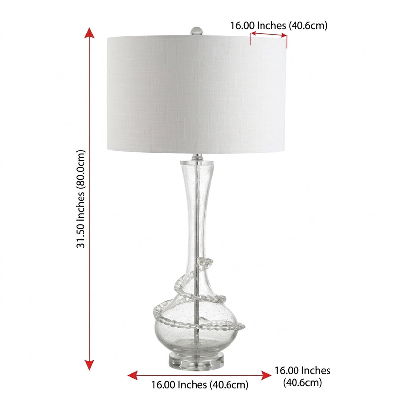 Belle 31.5" Glass LED Table Lamp Clear/Chrome – DIM