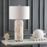 Rosette 28.5" Seashell/Resin/Crystal LED Table Lamp - JONATHAN Y