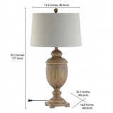 Kennedy 30.5" Resin LED Table Lamp Brown Faux Wood – DIM