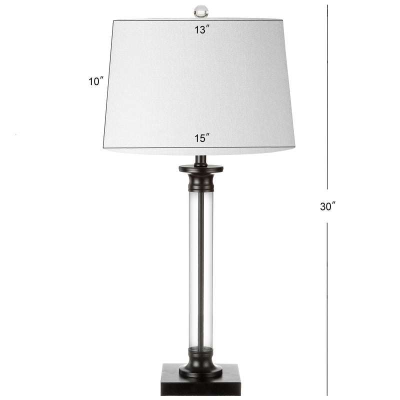 Mason 30" Glass and Metal LED Table Lamp - JONATHAN Y