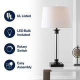 Mason 30" Glass and Metal LED Table Lamp Set 2