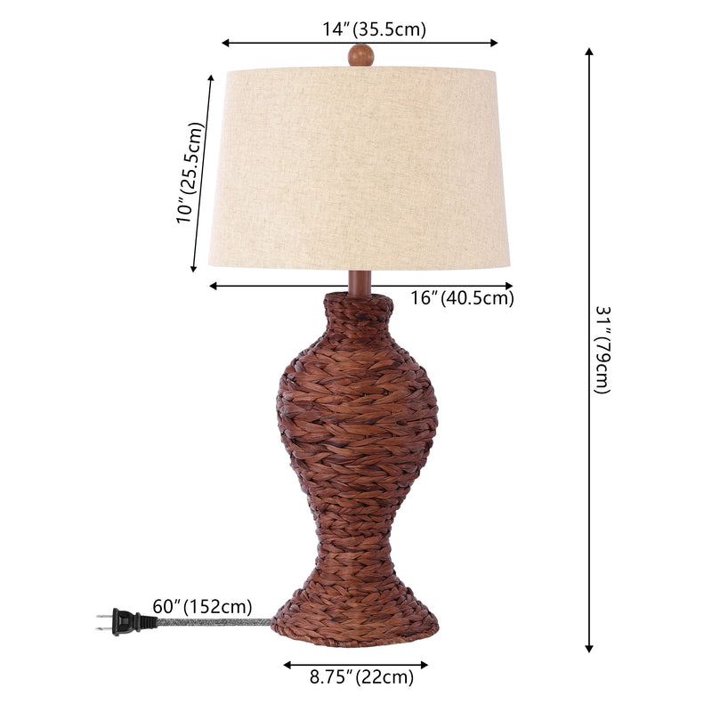 Elicia 31" Seagrass Weave LED Table Lamp