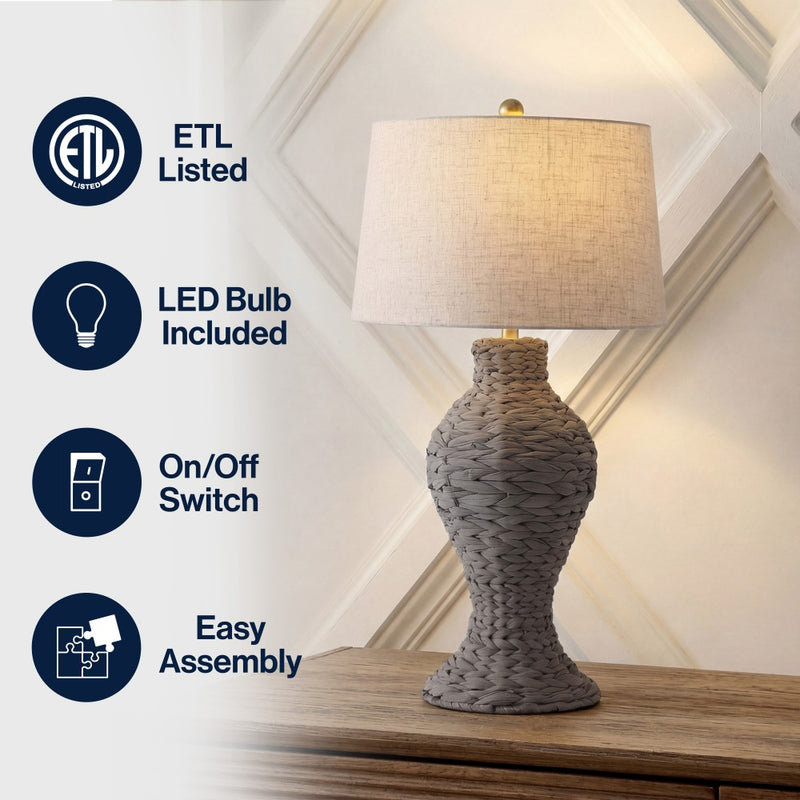 Elicia 31" Seagrass Weave LED Table Lamp