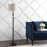 January 60" Glass/Metal LED Floor Lamp - JONATHAN Y