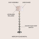 Oslo 60.5" Glass/Metal LED Floor Lamp