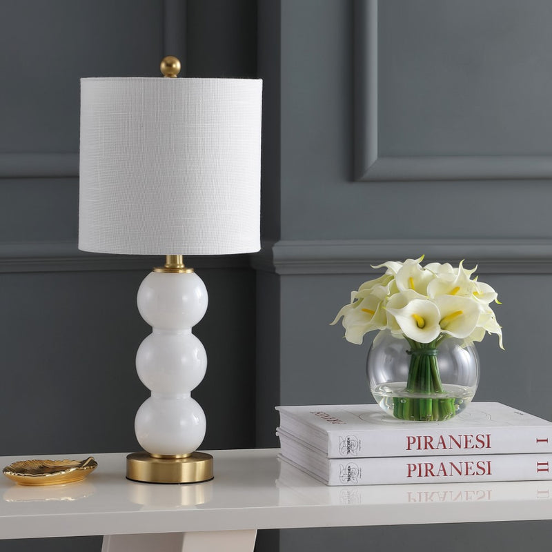 February 21" Glass/Metal LED Table Lamp