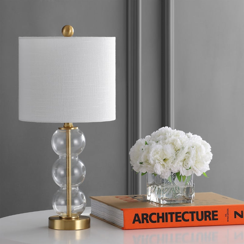 February 21" Glass/Metal LED Table Lamp