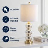 February 21" Glass/Metal LED Table Lamp Mercury Glass/Brass Gold – ICONS