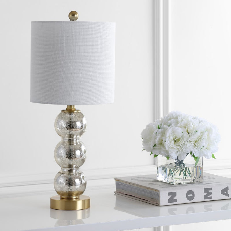 February 21" Glass/Metal LED Table Lamp