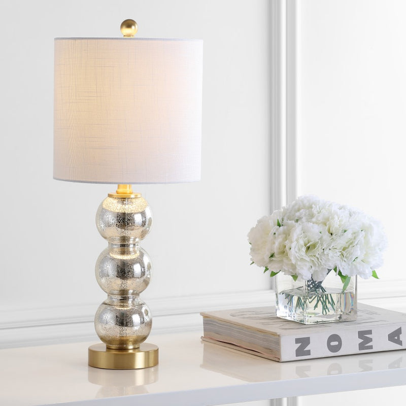 February 21" Glass/Metal LED Table Lamp