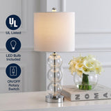 February 21" Glass/Metal LED Table Lamp Clear/Chrome – ICONS