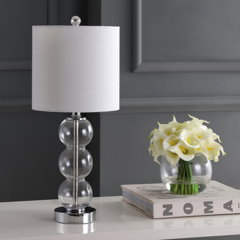 February 21" Glass/Metal LED Table Lamp