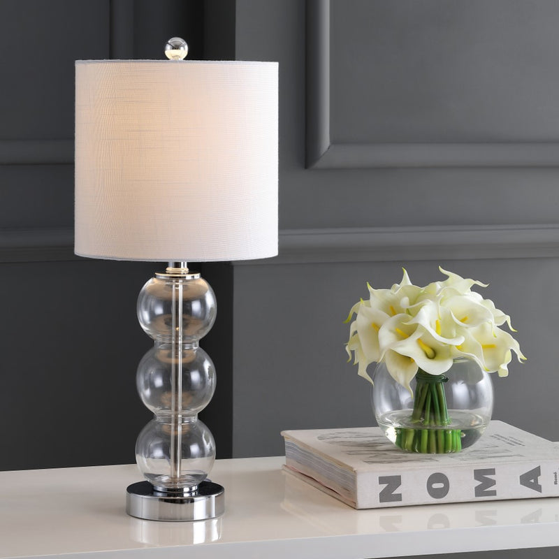 February 21" Glass/Metal LED Table Lamp