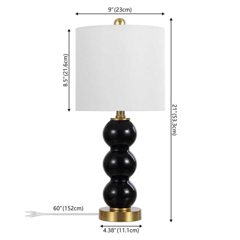 February 21" Glass/Metal LED Table Lamp