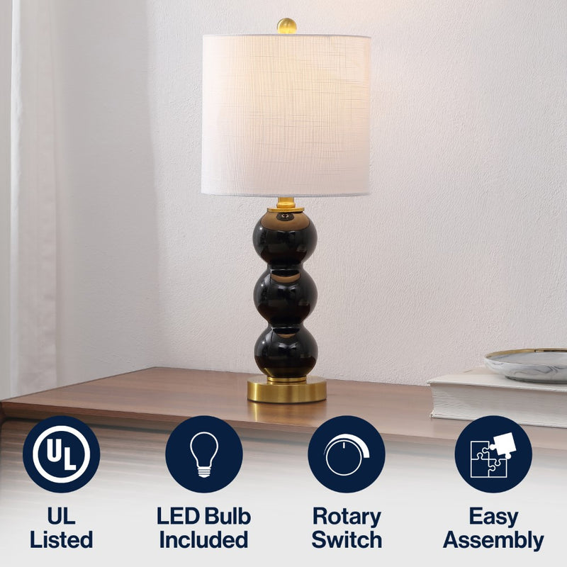 February 21" Glass/Metal LED Table Lamp