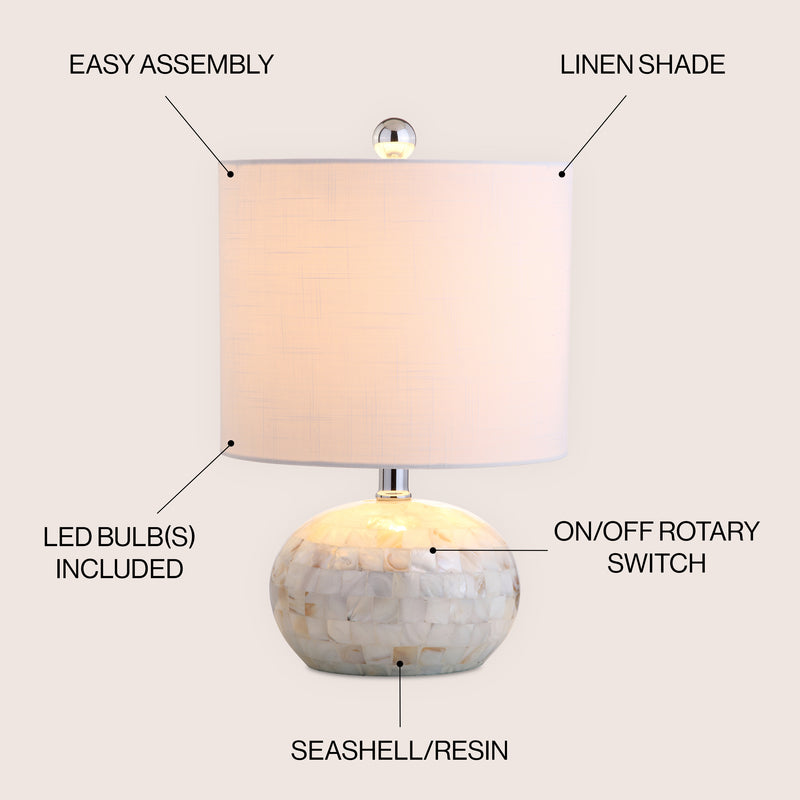 Wilson 16" Seashell LED Table Lamp - JONATHAN Y