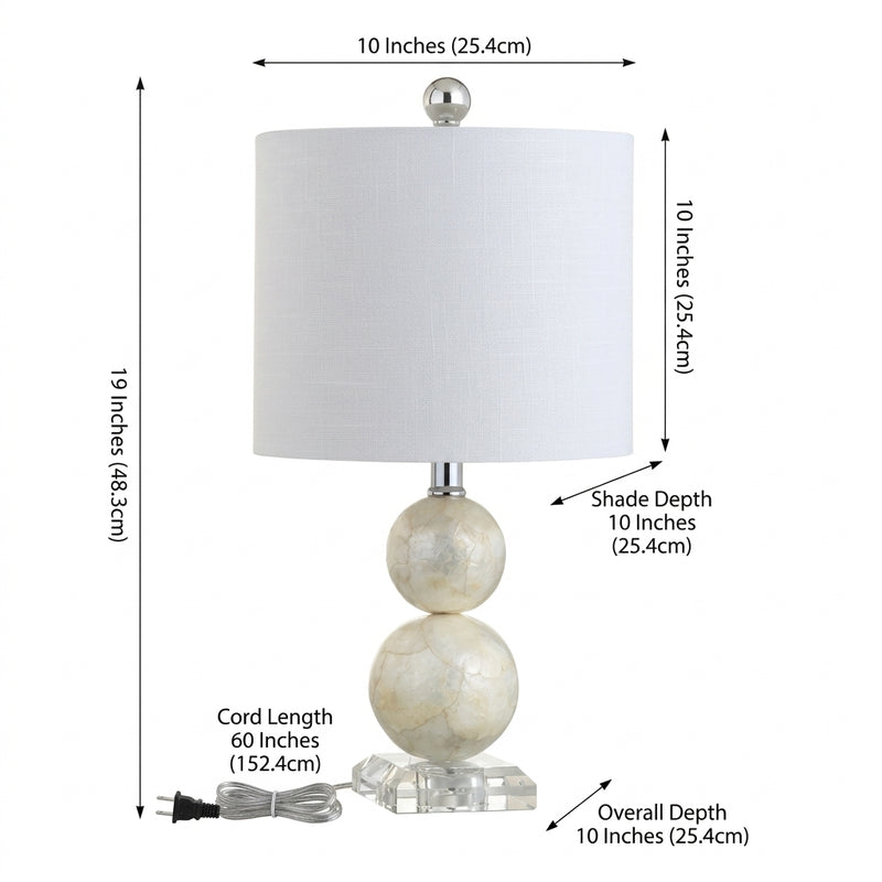 Bailey 19" Seashell LED Table Lamp Ivory – DIM
