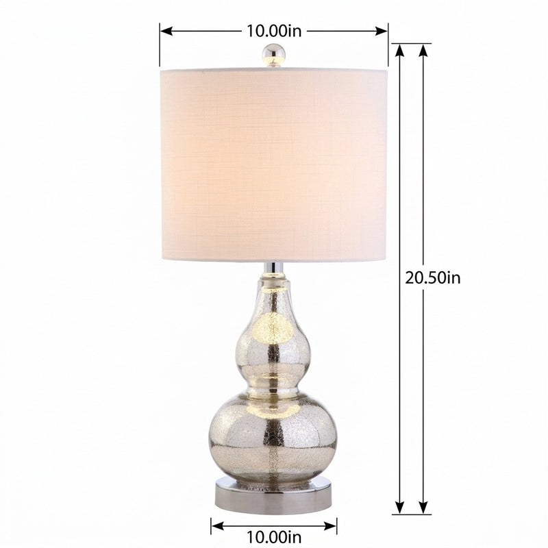 Anya 20.5" Mini Glass LED Table Lamp Silver (Set of 2) – DIM