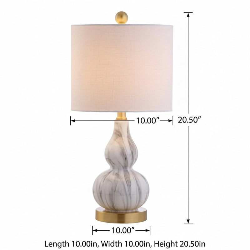 Anya 20.5" Mini Glass LED Table Lamp Black/White (Set of 2) – DIM