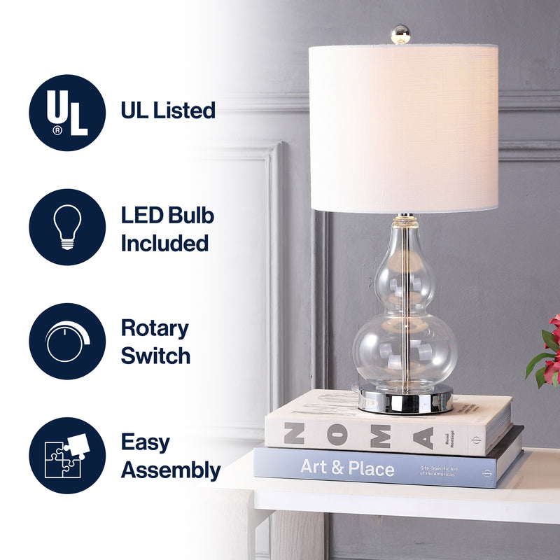 Anya 20.5" Mini Glass LED Table Lamp