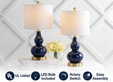 Anya 20.5" Mini Glass LED Table Lamp Navy (Set of 2) – ICONS