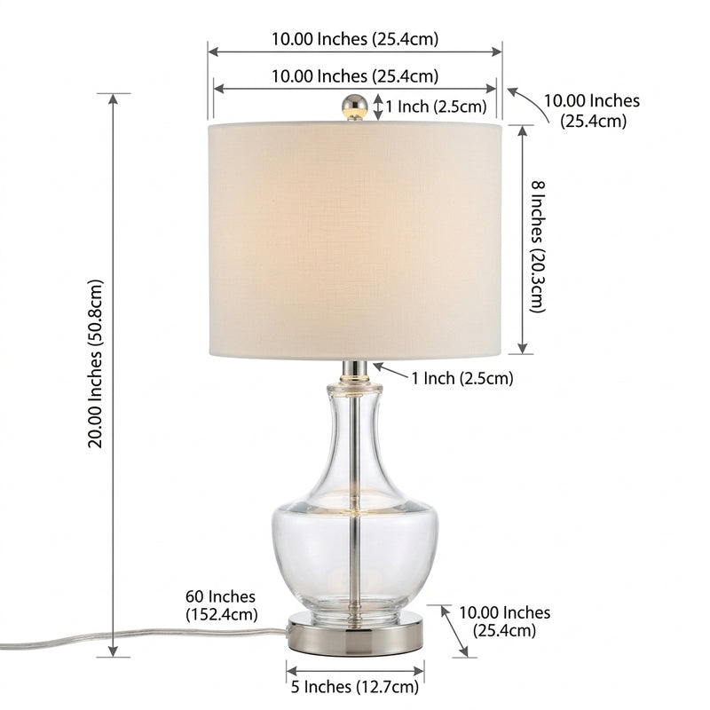 Colette 20" Mini Glass LED Table Lamp Clear – DIM
